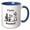 Blue/White, variant on 3drose, Image of Words I Love Baseball in Black and White Hitter Catcher, 15oz Mug