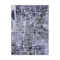 Trademark Fine Art 'Memphis Tennessee City Map Blue' Canvas Art by Michael Tompsett