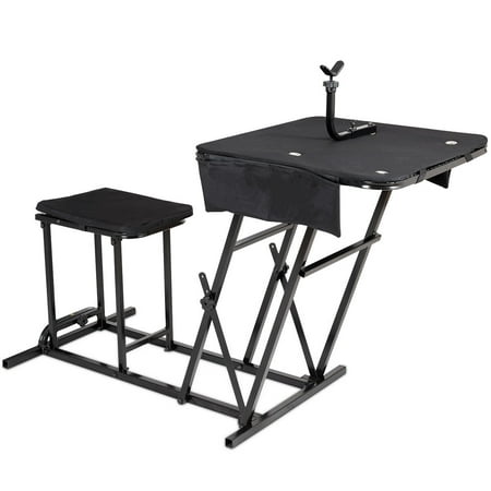 Gymax Folding Shooting Bench Seat with Adjustable Table Gun Rest Height (Best Shooting Bench Rest)