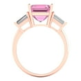 thumbnail image 4 of Clara Pucci 14K Rose Gold 3ct Pink Three-Stone Ring for Women, 4 of 8