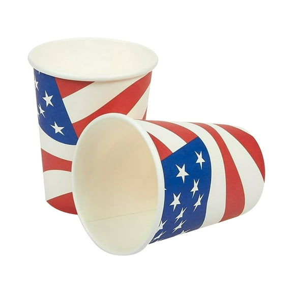 Party Cups Disposable, Disposable Paper Cups, 24 Pcs, 12 in Tall, Patriotic independence Day decor, Outdoor Gatherings, Red White Blue