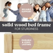 DG Casa Reign Queen Size Boucle Headboard Solid Wood Walnut Mid Century Modern Bed