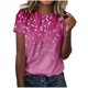 thumbnail image 2 of Puntoco Liquidación de blusas cortas para mujer Blusas estampadas de moda para mujer Camiseta de manga corta Cuello redondo, 2 of 4