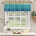 thumbnail image 2 of 2 Pack Valances for Window, Teal Blue Ombre Short Curtains for Kitchen Bedroom Living Room, Modern Abstract Gradient Art Rod Pocket Small Window Treatment Valance Drapes 42 x 18 Inch, 2 of 8