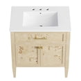 thumbnail image 6 of Modway Elysian 30" Modern Wood Bathroom Vanity in White and Burl Oatmeal, 6 of 17
