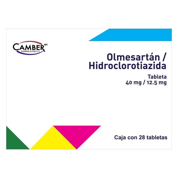 Olmesartán/Hidroclorotiazida 40 mg/12.5 mg 28 tabletas