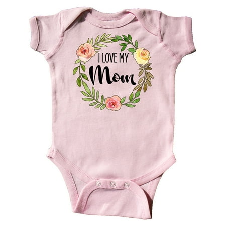 

Inktastic I Love my Mom- flower circle Gift Baby Boy or Baby Girl Bodysuit