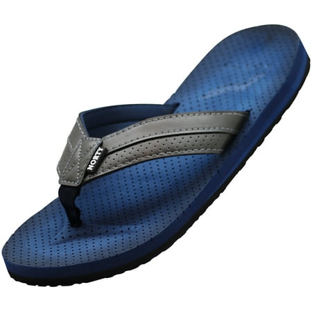 

NORTY Mens Flip Flops Adult Male Beach Thong Sandals Navy Grey