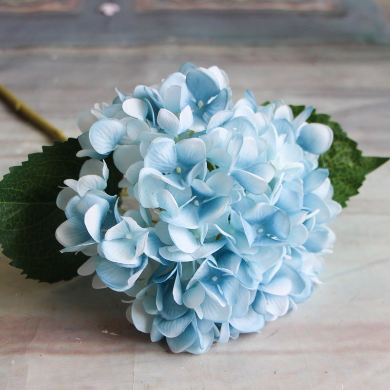 Silk Hydrangea Heads Artificial Flowers Heads with Stems for Home
