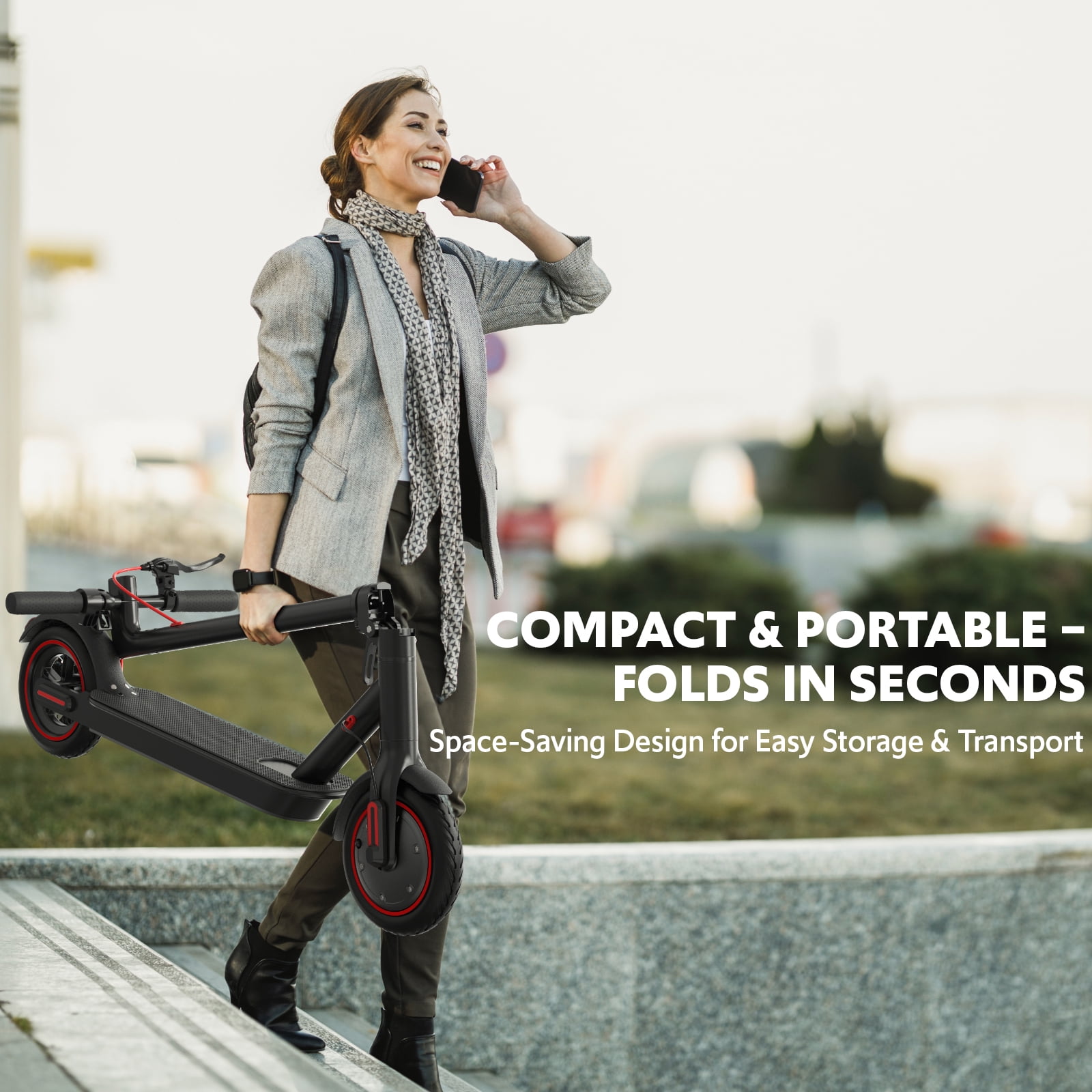 Electric Scooters for Adults with Seat,Peak 550W Motor, Folding E-Scooter Up to 21 Miles & 19 MPH, 36V 7.5Ah Battery