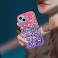 thumbnail image 6 of NIFFPD iPhone 14 Plus with Screen Protector + Camera Lens Protector, Bling Glitter Quicksand Sparkle Clear & Shockproof Protective Cover iPhone 14 Plus 6.7" Red+Purple, 6 of 6