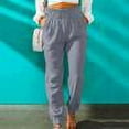 thumbnail image 1 of Pantalons en Lin pour Femmes Été Mode Décontractée Ample Coton et Lin Poches Pantalons Capris pour Femmes Été Décontracté Liquidation, 1 of 6