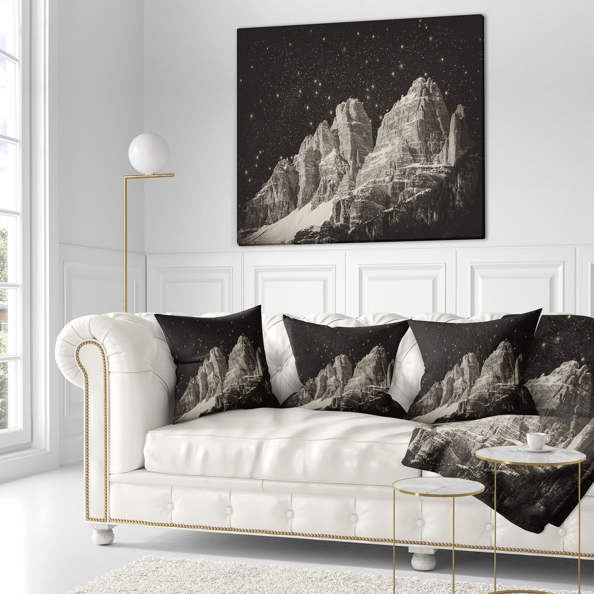Designart High Peaks of Dolomites Italian Alps - Landscape Printed Throw Pillow - 16x16
