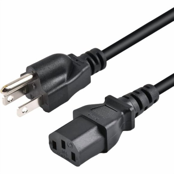 MS TECH 3 Prong AC Power Cable 125 Volts 10 Amps Power Cord for Electronics, Dekstop PC, TV, Computer, Printer, Radio, Monitor, Sceptre, Samsung, Dell, Panasonic, Vizio, LG, Asus