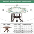 thumbnail image 2 of Hydrangea Round Fitted Tablecloth with Elastic Edge Eucalyptus Leaves Outdoor Tablecloth Waterproof Table Cover for Picnic Dinner Party Decor Fits 48-52" Diameter Round Tables, 2 of 4