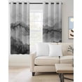 thumbnail image 2 of Black Ombre Mountain Blackout Curtains, Light Blocking Print Window Curtains, Nature Abstract Art Marble Gradient Thermal Insulated Window Drapes for Living Room 2 Panels, 84"W x 63"L, 2 of 9
