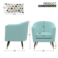 thumbnail image 3 of Magshion Upholstered Accent Chair with Cushion, Suede Armchair Comfy Club Chair Single Sofa for Living Room Bedroom Reading Room Waiting Room, Tiffany Blue, 3 of 12
