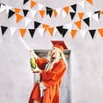 thumbnail image 4 of Orange Black White Halloween Pennant Halloween Triangle Flag Hanging Decoration, 4 of 9