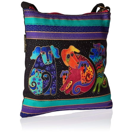 Laurel Burch Artistic Totes Crossbody, 10 by 10-Inch, Dogs and Doggies