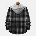 thumbnail image 5 of Hfyihgf Men's Plaid Flannel Hoodies Shirts Long Sleeve Causal Button Down Lightweight Shirt Jackets with Hood(Gray,XXL), 5 of 8
