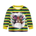 thumbnail image 5 of Staki Mardi Gras Girls Dress Baby Girl St Patricks Day Outfit Toddler Shamrock Embroidery Long Sleeve Sweatshirt Plaid Pants Set Carnival Clothes 2-9Y(Yellow,8-9Years), 5 of 6
