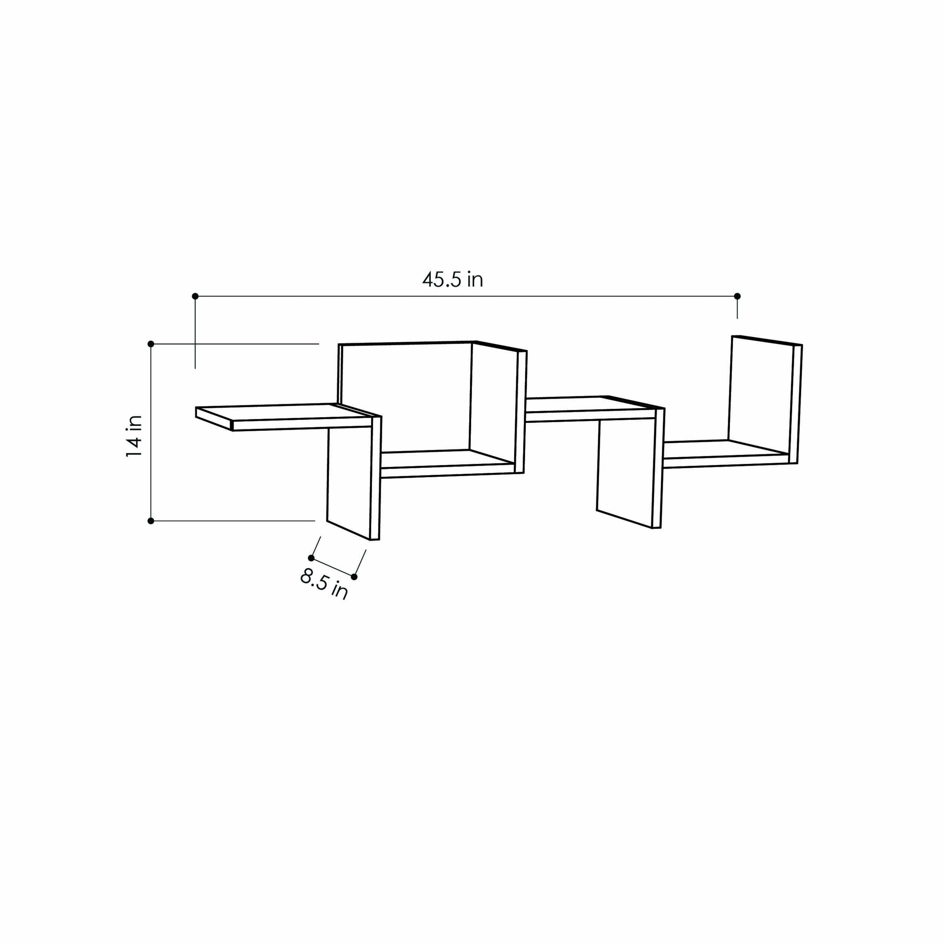 Ada Home Decor Furniture 45.5" 1 Tier Dark Brown Watson Modern Wall Shelf