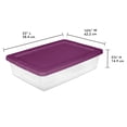 thumbnail image 2 of Sterilite Set of (2) 28 Quart Storage Boxes, Clear Plastic Storage Bin with Snap-on Lid, Magenta, 2 of 10