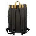thumbnail image 4 of K-Cliffs Unisex Canvas Printed Laptop School Backpack in Black/Grey with Brown Trim,Teen-Adult, 4 of 6