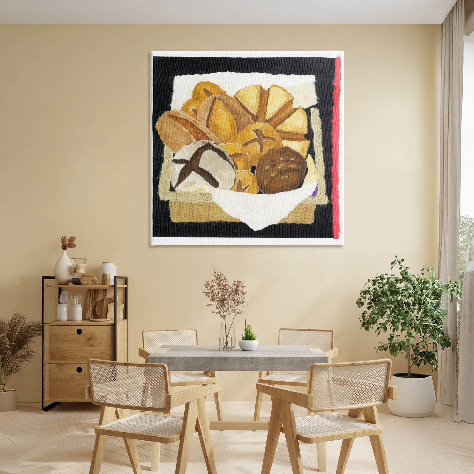 Stupell Industries Bread Box and Stripe Canvas Wall Art, design by Nancy Overton