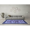 thumbnail image 3 of Ahgly Company Indoor Square Abstract Blue Modern Area Rugs, 3' Square, 3 of 4
