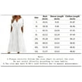 thumbnail image 6 of MORTTIC Women's Eyelet V-Neck Maxi Dress Short Sleeve Flowy A-Line Summer Beach Dress, S-5XL, 6 of 6