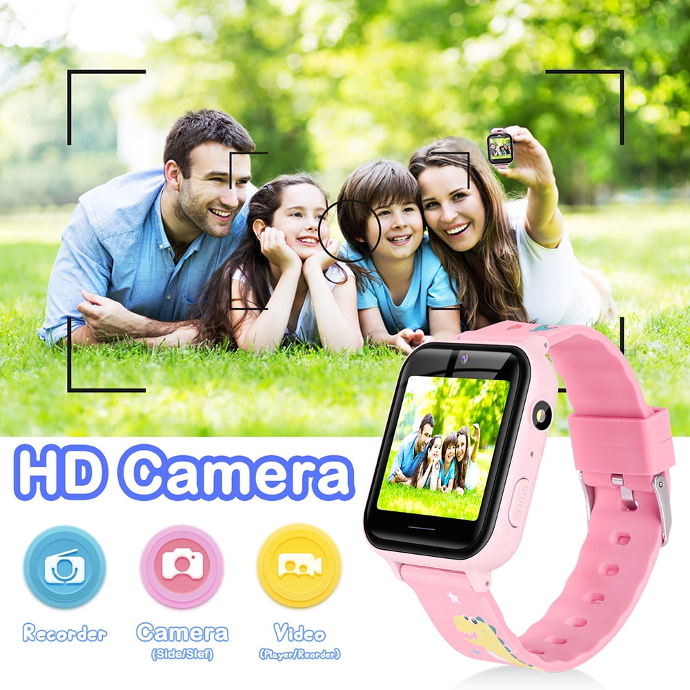 Kids Smart Watch 2G 1.54 inch Pink ABS Case with Pink Rubber Band