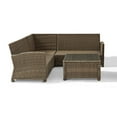 thumbnail image 5 of HomeStock City Chic 4Pc Outdoor Wicker Sectional Set Navy/Weathered Brown - Right Corner Loveseat, Left Corner Loveseat, Corner Chair, & Sectional Glass Top Coffee Table, 5 of 10
