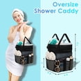 thumbnail image 5 of Fammart Mesh Shower Caddy Portable with Drawstring and 7 Deeper Pockets for College Dorm Essentials, Hanging Shower Caddy Basket,Quick-Dry Shower Tote Bag for Toiletry,Bathroom,Camp,Gym, Black, 5 of 8