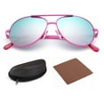 thumbnail image 6 of LotFancy Aviator Sunglasses for Kids Girls Boys Age 3-12, with Case,UV Protection, Green, 6 of 8