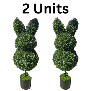 35" Easter Bunny Topiary – Boxwood Bunny Décor for Indoor & Outdoor Easter Decorations by My TX Home 2 Units
