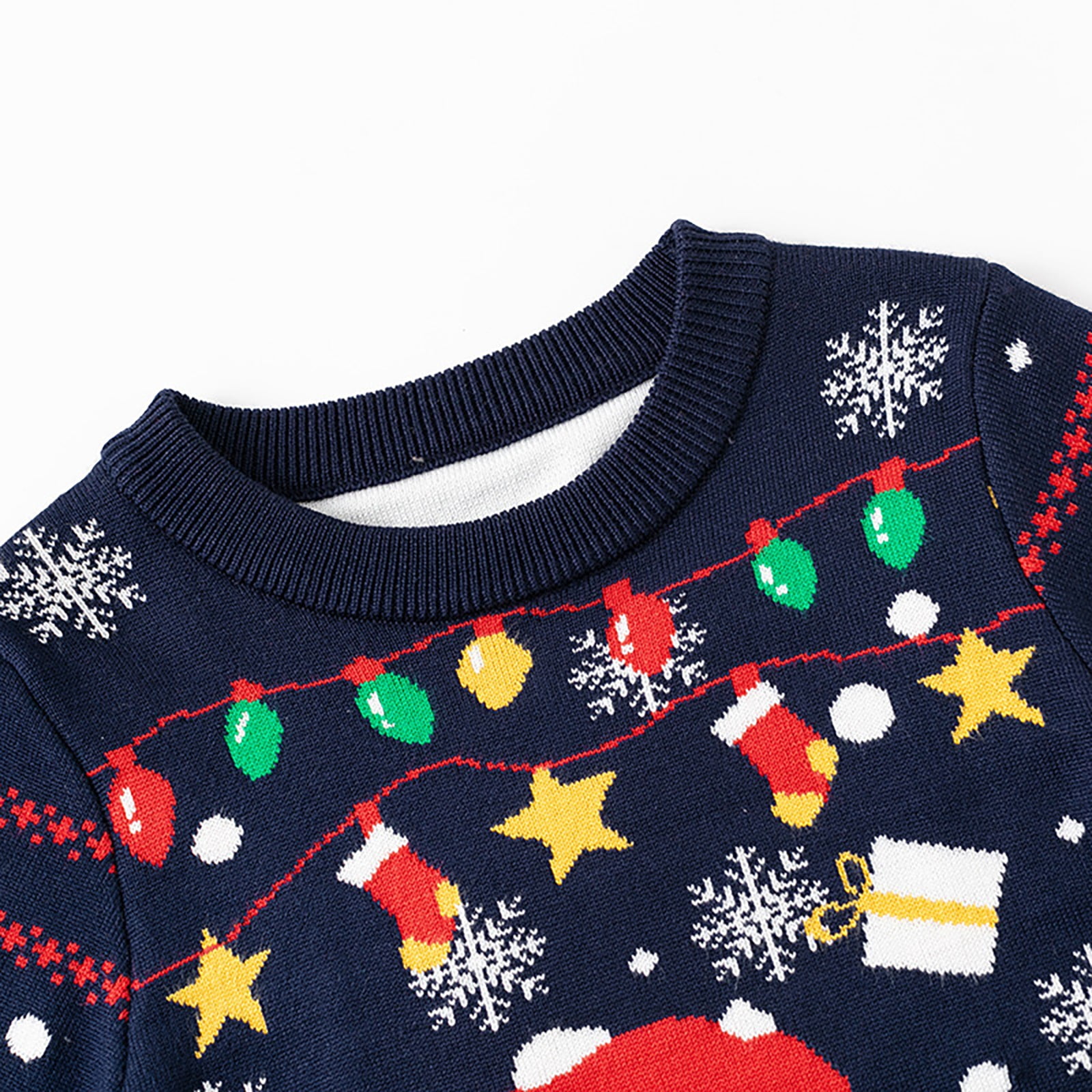 GiLiling Toddler Ugly Xmas Sweater - Baby Boys Girls Santa Graphic Crew Neck Knit Pullover Holiday Party Jumper Top (Blue, 3-4 Years)