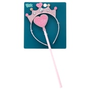 Wonder Nation Princess Crown & Wand Costume Accessories, Pink, 2 Piece Set