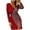 Red, variant on Elegant Dresses for Women V-Neck Solid Color Party Dress Slim Cocktail Dresses Holiday Dress Stitching Sequin Dress Hip Wrap Tight Split Evening Dress Long Sleeve Dress Red L