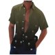 thumbnail image 2 of Blusa y camisa de manga corta con cuello vuelto Camisa casual para hombre Camisa de bolos vintage de manga corta Camisas de verano de playa cubana Camisa con botones Blusa para hombre Poliéster, 2 of 5