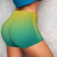 thumbnail image 4 of Vsdgher Teal To Yellow Gradient Workout Shorts for Women Seamless Soft Smooth Gym Yoga Scrunch Active Exercise Fitness Shorts-XX-Large, 4 of 8