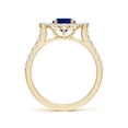 thumbnail image 2 of ANGARA Oval Lab Grown 1.55 Ct Blue Sapphire Halo Engagement Ring for Women in 14K Yellow Gold (Size-8x6mm) | September Birthstone, Anniversary, Jewelry Gift for Women | Lab-Grown Blue Sapphire Ring, 2 of 8