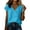 Blue, variant on Short Sleeve T-shirt for Women Summer Linen Ruched Wrap Tank Top for Women V Neck Short Sleeve Tie Side Loose Fit Vacation Blouse