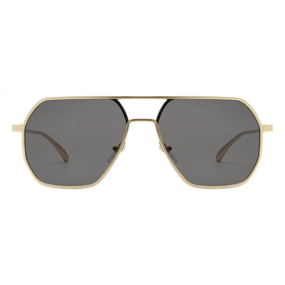 Unisex Fashion Sunglasses Modern Geometric Square Metal Frame UV400 Gold, Black