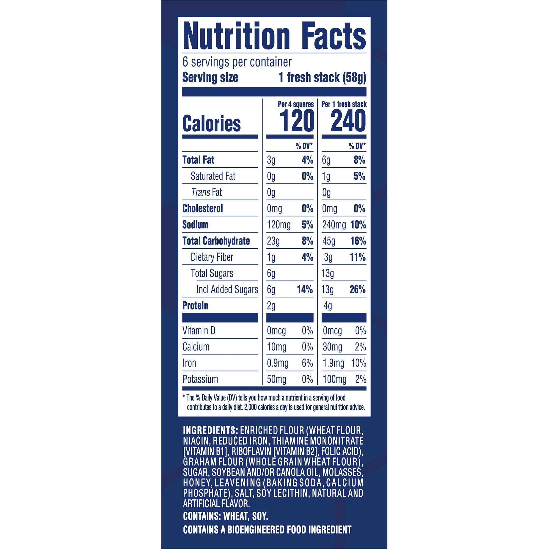 HONEY MAID Fresh Stacks Salted Caramel Graham Crackers, Travel Snacks, 12.2 oz (6 Multi Snack Packs)