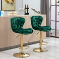 thumbnail image 7 of JESTOP Modern Swivel Pub Height Barstool Set of 2, High Dining Chair with Velvet Seat, Backrest, Armless Hydraulic Counter Stool, Gold Base Island Stool, 7 of 7