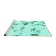 thumbnail image 2 of Ahgly Company Machine Washable Indoor Round Abstract Turquoise Blue Modern Area Rugs, 6' Round, 2 of 4
