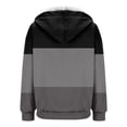 thumbnail image 4 of Hoodies for Women New Comfortable And Fashionable Color Block Printed Zipper Top Hooded Sweater Petite Medium Sweatshirt Women Hoodie Sweatshirt Crop Top Coat Sports Pullover Tops Grey M, 4 of 5