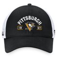 thumbnail image 2 of Men's Fanatics Black/White Pittsburgh Penguins Free Kick Trucker Adjustable Hat, 2 of 4