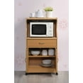 Hodedah Microwave Kitchen Cart, Beech